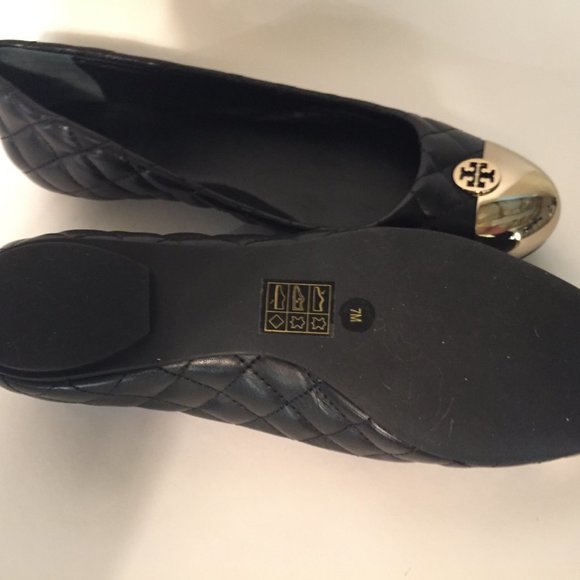 TORY BURCH BLACK KAITLIN BALLET FLATS SIZE 7 NIB - Picture 4 of 9